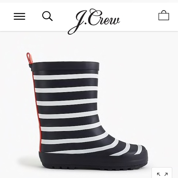 J.Crew Children's Rain Boots - Navy & White Stripe - Picture 3 of 3